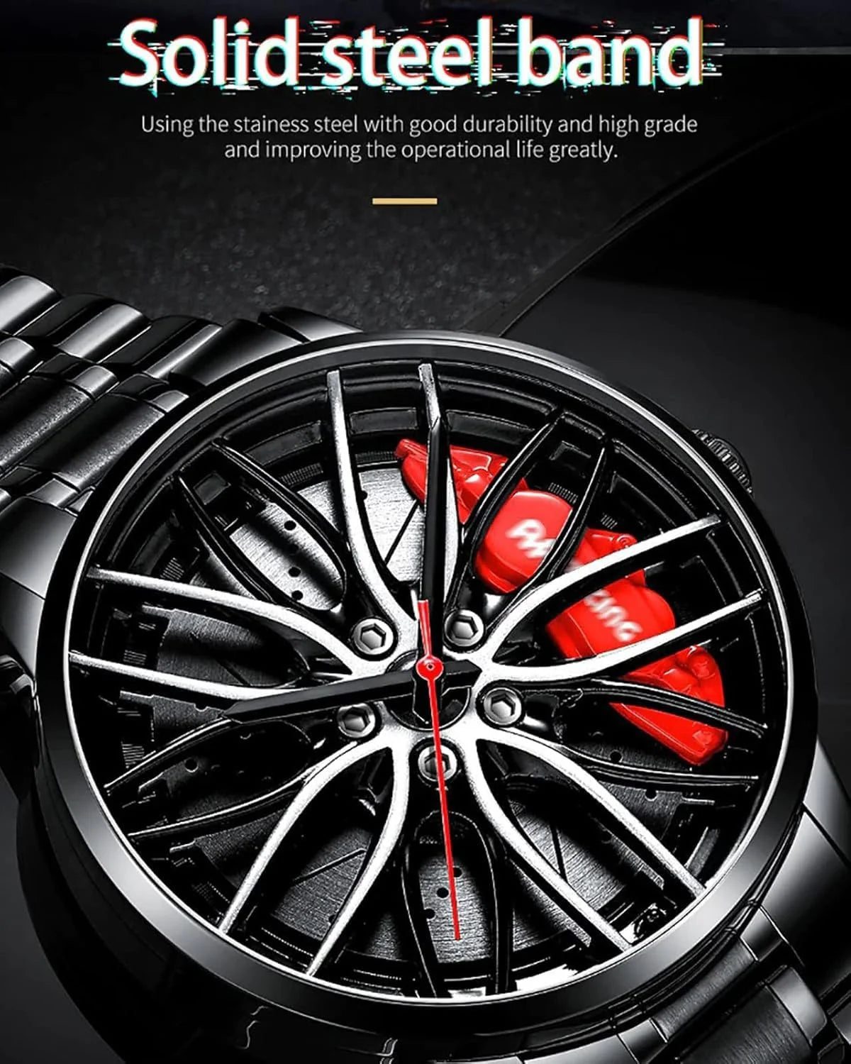 Men's Creative 3D Car Wheel Rotating Wrist Watch - Arazalabllc