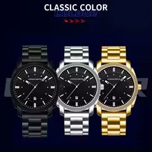 Men's Classic Stainless Steel Watch – Waterproof, Luxury Design - Arazalabllc