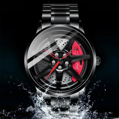 Men's Creative 3D Car Wheel Rotating Wrist Watch - Arazalabllc