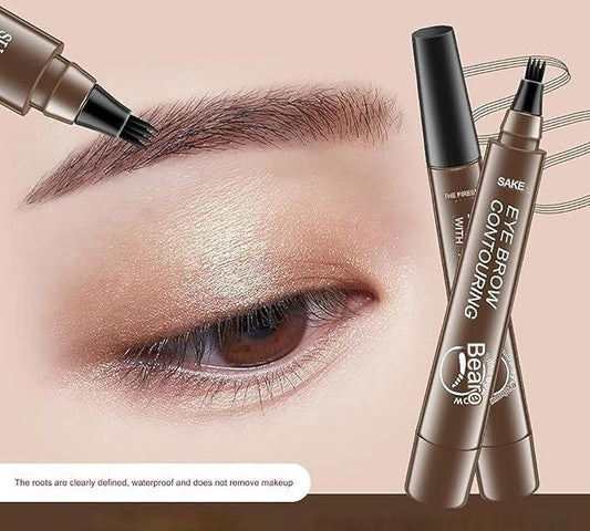 Waterproof 4-Prong Eyebrow Contour Pen – Microblading Precision - Arazalabllc